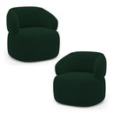 Ver imagem 1 de Kit 02 Poltronas Orgânicas Giratória Living Glee Veludo Verde Escuro - Desk Design