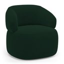 Ver imagem 2 de Kit 02 Poltronas Orgânicas Giratória Living Glee Veludo Verde Escuro - Desk Design