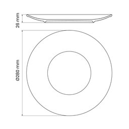 Kit de 50 Pratos Rasos 28cm Porcelana Tramontina Rustico Creme Marrom Luxo Refeição - 2