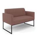 Ver imagem 6 de Sofá Namoradeira com 2 Poltronas Base Industrial Preto Marisa Veludo Rosê D03 - D'Rossi