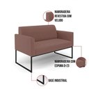 Ver imagem 3 de Sofá Namoradeira com 2 Poltronas Base Industrial Preto Marisa Veludo Rosê D03 - D'Rossi