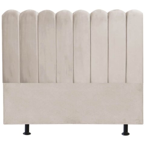 Cabeceira Nuvem Cama Box Queen 160 cm Alanis Suede Bege