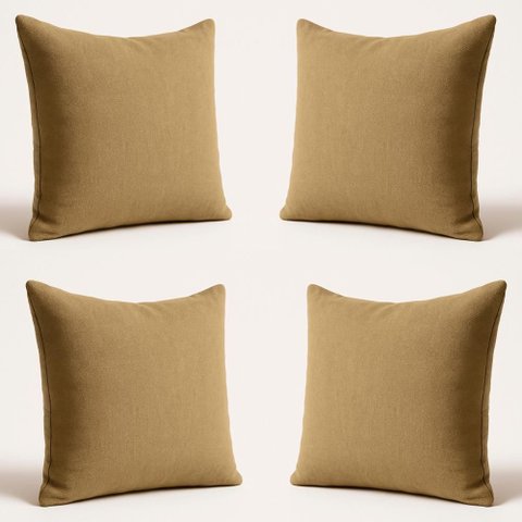 Kit 4 Almofadas Decorativas 42cm Suede Fofinha Lisa Sofá Cor:capuccino