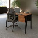 Ver imagem 7 de Mesa Escrivaninha 120cm x 60cm com Gaveteiro Suspenso e Tampo Chanfrado F5 Office Cor:Nogal com