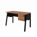 Ver imagem 2 de Mesa Escrivaninha 120cm x 60cm com Gaveteiro Suspenso e Tampo Chanfrado F5 Office Cor:Nogal com