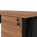 Ver imagem 6 de Mesa Escrivaninha 120cm x 60cm com Gaveteiro Suspenso e Tampo Chanfrado F5 Office Cor:Nogal com