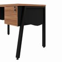Ver imagem 5 de Mesa Escrivaninha 120cm x 60cm com Gaveteiro Suspenso e Tampo Chanfrado F5 Office Cor:Nogal com