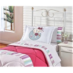 Jogo de Lençol Solteiro Rosa Luna - 1