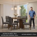 Ver imagem 6 de Conjunto Sala de Jantar Mesa Tampo de Vidro 6 Cadeiras Madesa Rustic-preto-silver