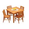 Conjunto Mesa de Jantar 80 x 80cm Madeira Maciça de Demolição com 4 Cadeiras Conforto - 1