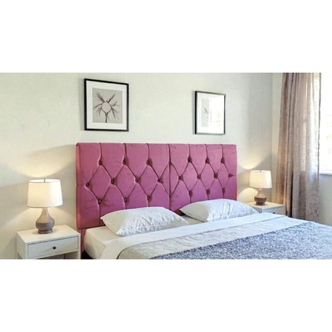 Cabeceira Estofada Cama de Casal Queen 1,60 X 55 Cm Modelo Paris Rosa
