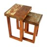 Jogo de Mesa Canto Madeira Maciça de Demolição Peroba Rosa com Pátina - 2