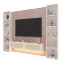 Ver imagem 3 de Home Supremo Slim/Native Ripado 250,4 cm - Rosa Sonho/Branco/Tela Rattan Creme