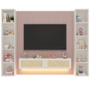 Ver imagem 2 de Home Supremo Slim/Native Ripado 250,4 cm - Rosa Sonho/Branco/Tela Rattan Creme