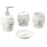 Kit Para Banheiro Lavabo Cerâmica Branco Sweet Home 4 Peças Casa Limpa - 1