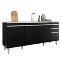 Ver imagem 5 de Balcão Agatha 4 Portas 2 Gavetas 1 Prateleira MDP-BP 180cm Preto