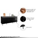 Ver imagem 3 de Balcão Agatha 4 Portas 2 Gavetas 1 Prateleira MDP-BP 180cm Preto