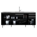 Ver imagem 2 de Balcão Agatha 4 Portas 2 Gavetas 1 Prateleira MDP-BP 180cm Preto