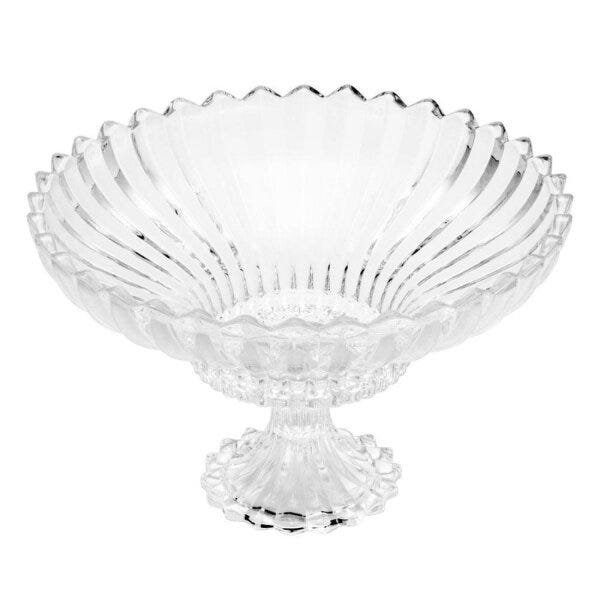 Fruteira de Cristal com Pé Geneva 31,7cmx31,7cmx19cm Rojemac