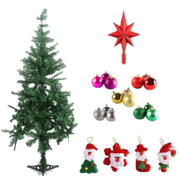 Arvore De Natal 1,5m +50 Bolas + 10 Enfeites Pisca 100 Led - 1