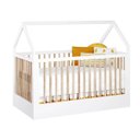 Ver imagem 1 de Berço Wood 2 em 1 Montessori Branco C/carvalho - Divicar