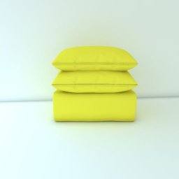 Cobre Leito King 3 Peças Malha Lisa 100% Algodão Amarelo Canário - 2