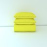 Cobre Leito King 3 Peças Malha Lisa 100% Algodão Amarelo Canário - 2
