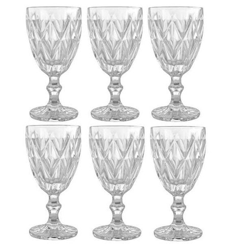 Jogo de Taças para Água Clear Vitral Verre 6 Peças - Mimo Style