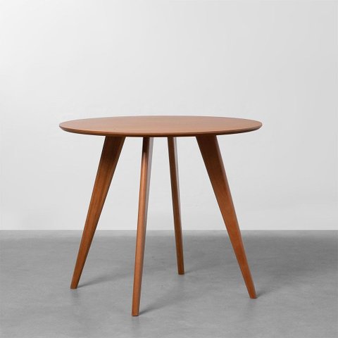 Mesa de Jantar Square Laminada Redonda Natural - 88cm Abra Casa