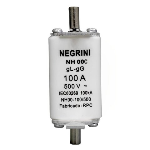 Fusível Nh00 100a X 500 Volts - Nh-00-c-100/500 - Negrini