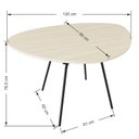 Ver imagem 2 de Mesa de Jantar Orgânica 120cm Barcelona Bege/Ciliegio