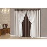 Cortina Eudora Semi Blackout 2,00x1,70 Voal com Pedraria - Marrom - 1