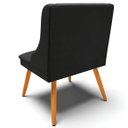 Ver imagem 6 de Kit 4 Cadeiras Decorativas Sala de Jantar Pés Palito de Madeira Firenze Veludo Preto/Natural G19 - G