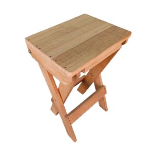 Banqueta Boteco Dobrável Pinus Cor Cerejeira - Volpato