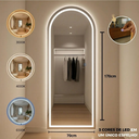 Ver imagem 2 de Espelho Lopazzi Arcos 170x70 com Led Jateado 3 Tons para Salão,barbearia,quarto e Sala de Estar
