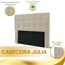 Cabeceira Cama Box Queen 160 Cm Estofada Suede Bege Amassado Julia Speciale Home - 4
