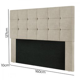 Cabeceira Cama Box Queen 160 Cm Estofada Suede Bege Amassado Julia Speciale Home - 3