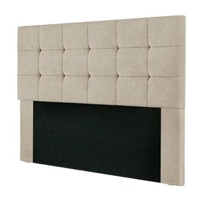 Cabeceira Cama Box Queen 160 Cm Estofada Suede Bege Amassado Julia Speciale Home