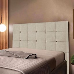 Cabeceira Cama Box Queen 160 Cm Estofada Suede Bege Amassado Julia Speciale Home - 2