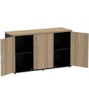 Ver imagem 2 de Armário Baixo Credenza PE25 Pandin 121,50 cm (largura) em MDP Cor Noce Naturalle e Preto com Três
