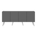 Ver imagem 4 de Rack Retrô para Tv até 50 Polegadas com 4 Portas Multimóveis Mp1071 Grafite/branco