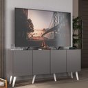 Ver imagem 1 de Rack Retrô para Tv até 50 Polegadas com 4 Portas Multimóveis Mp1071 Grafite/branco