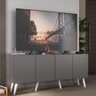 Rack Retrô para Tv até 50 Polegadas com 4 Portas Multimóveis Mp1071 Grafite/branco - 1