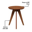Ver imagem 4 de Mesa de Canto 50cm Estilo Retrô Redonda 100% MDF Dalla Costa Cor:Pinhão