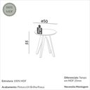 Ver imagem 3 de Mesa de Canto 50cm Estilo Retrô Redonda 100% MDF Dalla Costa Cor:Pinhão