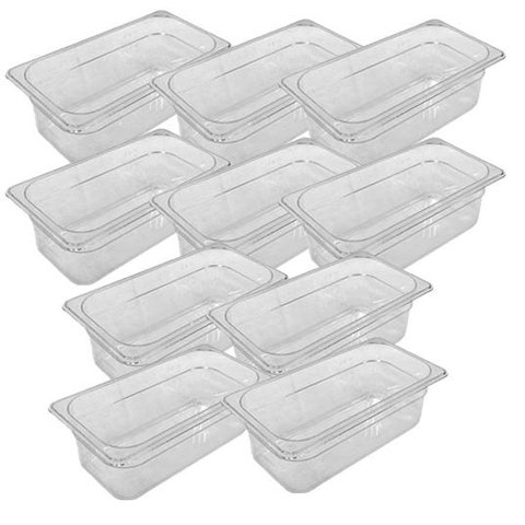 Conj 10 Cuba Gastronômica Policarbonato GN 1/3X65 mm 2,4L
