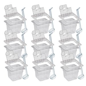 Conj 15 Cuba Gastronômica Policarbonato GN 1/6X100 mm 1,5L com Tampa com Dobradiça e Abertura +