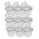 Ver imagem 1 de Conj 20 Cuba Gastronômica Policarbonato GN 1/6X100 mm 1,5L com TAMPA COM DOBRADIÇA E ABERTURA