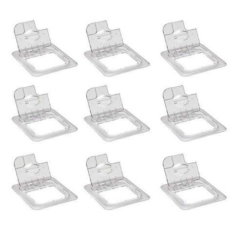 Conj 21 Tampa Cuba Gastronômica GN 1/6 Policarbonato Dobradiça Flip Lid COM Ranhura Abertura