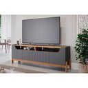Ver imagem 6 de Estante P/ Sala até 70 Pol Moema/maragogi Ripado C/ 4 Portas e Pés 180x197cm Off White/nature -